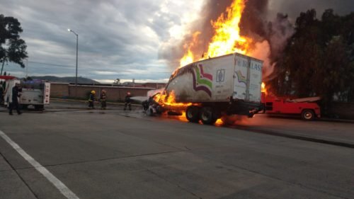 Aparatoso choque en la caseta San Marcos