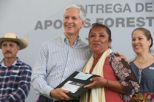 Alfredo Del Mazo entregó apoyos forestales en el sur de la entidad