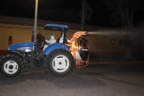Sanitizan en Tenango del Aire calles y avenidas