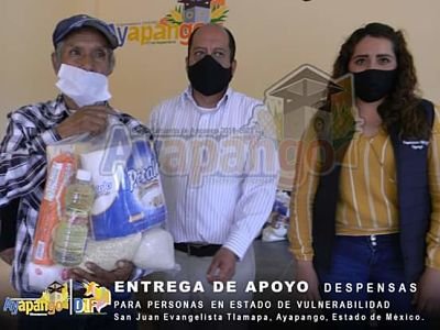 En #Ayapango continúan entregando apoyos alimenticios a las familias más vulnerables