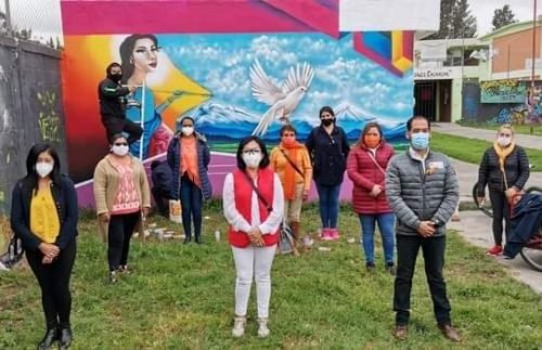 El gobierno de Chalco conmemoró el Día Naranja con creación de murales artísticos