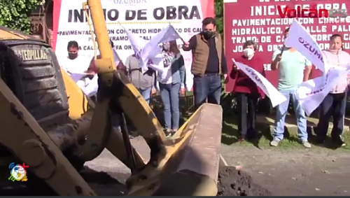 Gobierno municipal de Ozumba  inicia una obra más de pavimentación con cemento hidráulico