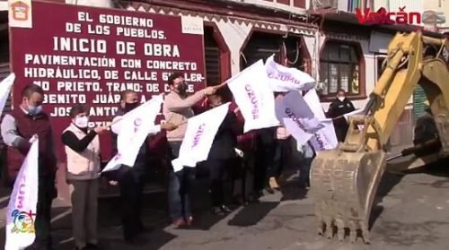 Inician la pavimentación de la calle Guillermo Prieto en Ozumba