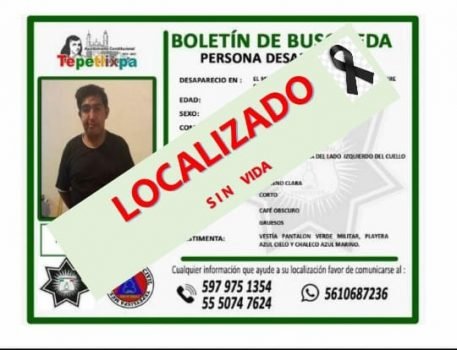 Hallan cuerpo sin vida de Manuel Rivera Escamilla en Tepetlixpa quien fue reportado como desaparecido