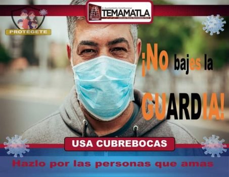 Exhortan autoridades de Temamatla a seguir cuidándose para evitar contagios por COVID-19