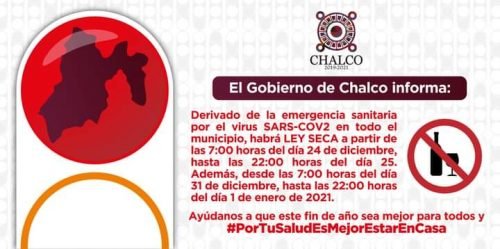 Chalco aplicará “Ley seca”