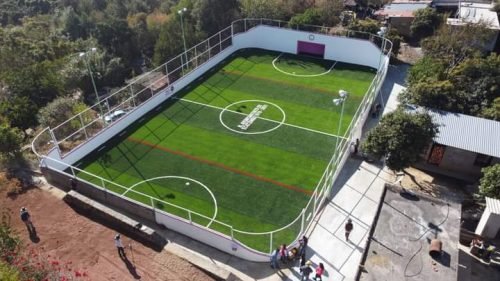Entregan rehabilitación de la cancha de fútbol rápido en Ecatzingo