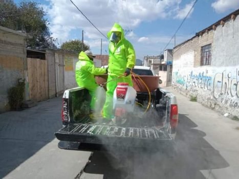Gobierno municipal de Amecameca hace frente al COVID-19 con sanitización de calles y avenidas