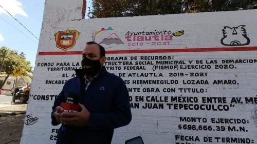 Edil de Atlautla entrega pavimentación de la calle México en San Juan Tepecoculco