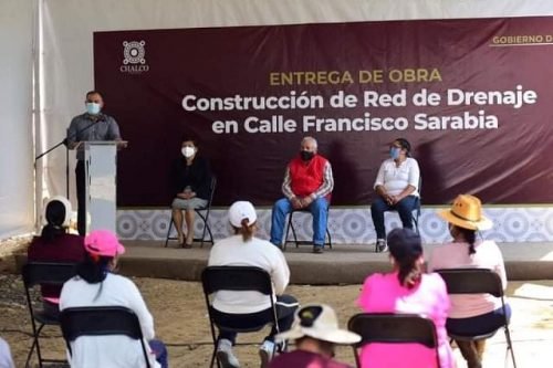 Edil de Chalco entrega construcción de drenaje sanitario en la calle Francisco Sarabia
