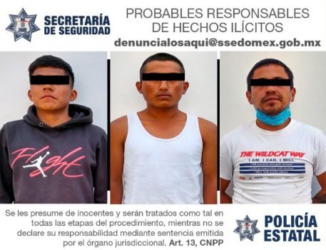 Detienen a tres probables responsables de delitos contra la salud y operaciones con recursos de procedencia ilícita en Ixtapaluca