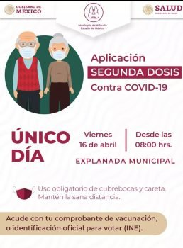 Próximo viernes se aplicará la segunda dosis contra el Covid-19 a adultos mayores en Atlautla