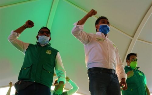 Miguel Ángel Salomón Cortés visitó San Pedro Nexapa en esta recta final
