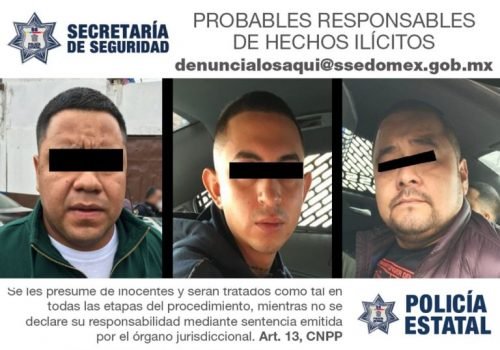 Detienen a tres probables implicados en el delito de robo de vehículo con violencia
