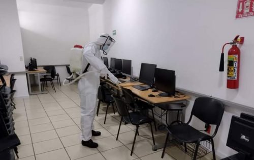 Sanitizan instalaciones de la UIEM de Tepetlixpa