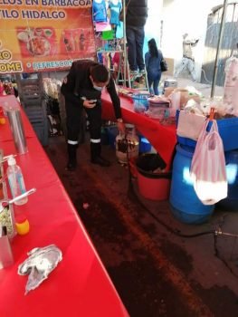 Implementan medidas de seguridad en las instalaciones de gas en los puestos del tianguis en Ozumba