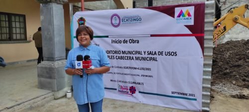 Inician obra de construcción del acceso al Auditorio Municipal de Ecatzingo