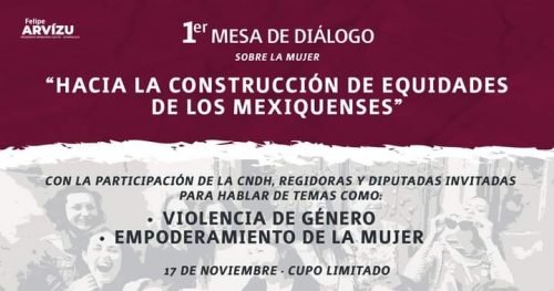Invitan a la Primer Mesa de Diálogo sobre Equidad de Género y Protección de la Mujer