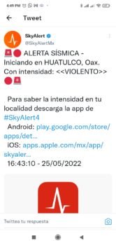 Causa alarma notificación de sismo de Skyalert en el centro de México